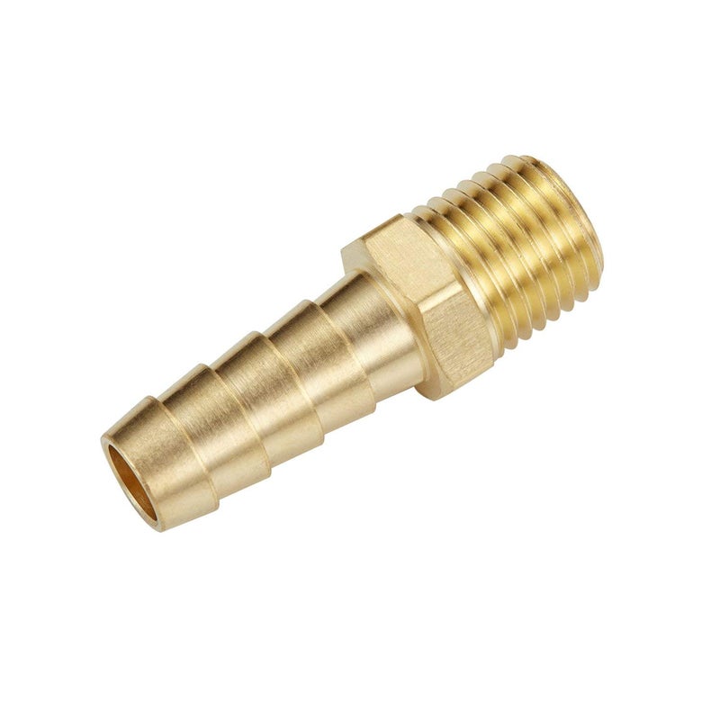 Litorange 6 PCS Solid Brass Pipe Fitting and Air Hose End Fitings 1/4" Barb x 1/4" NPT Male Thread Pipe Adapter - Image 5